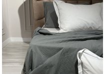 Постільна білизна Washed Cotton Saheser - Zebra Gri с покрывалом (Турция), євро